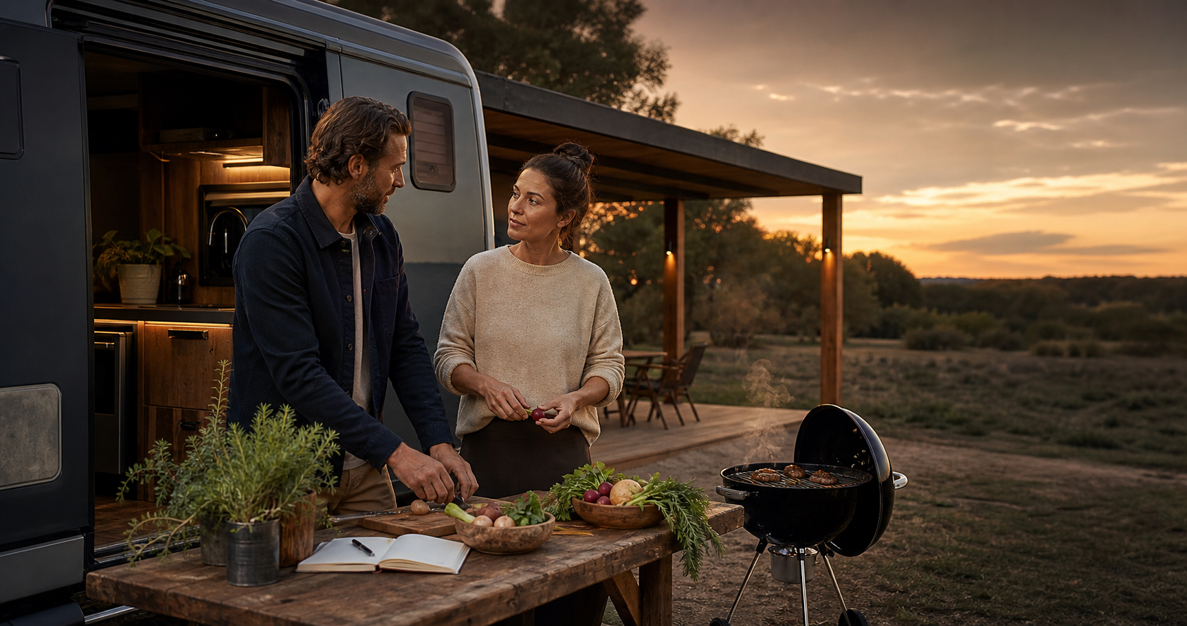 CookNCoach am Camper mit BBQ